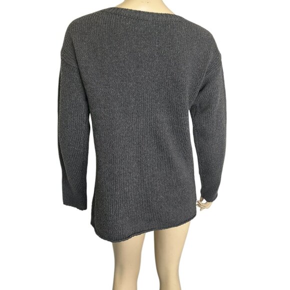 Vintage Roots Cable Knit Sweater Women’s XL Gray Wool Cotton Blend Cozy‎ Cabin - Picture 3 of 6